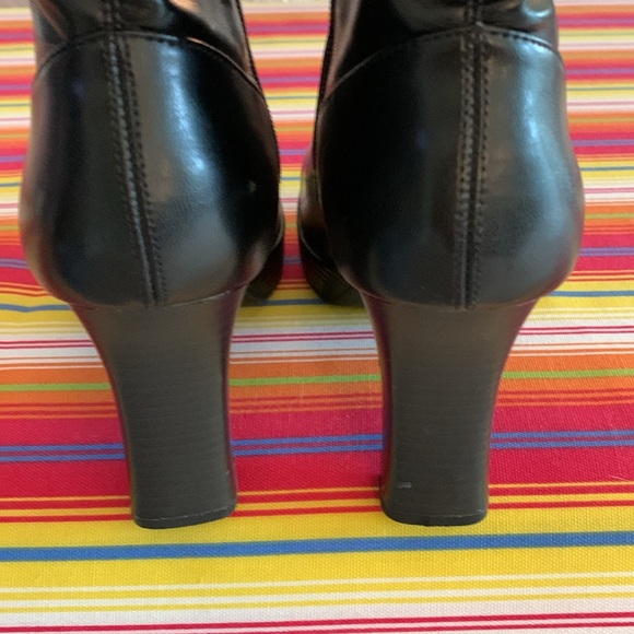 Super Cute Vintage Diba Black Square Toe Platform Boots Sz 8 - Picture 7 of 12